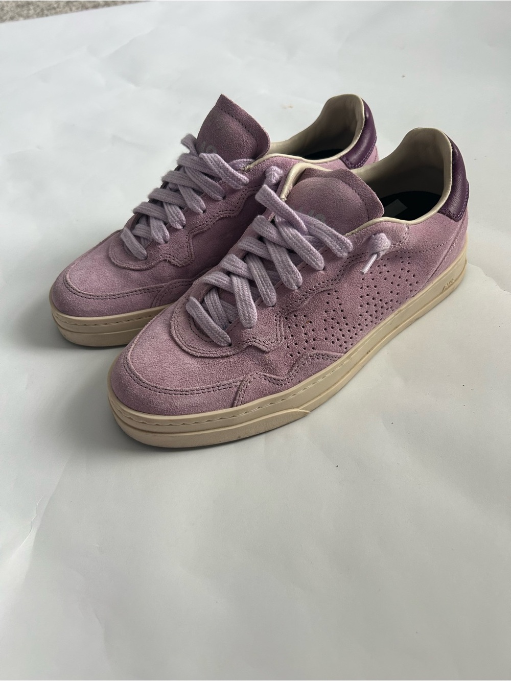 P448 Suede Low-Top Sneakers in Mauve and Cream